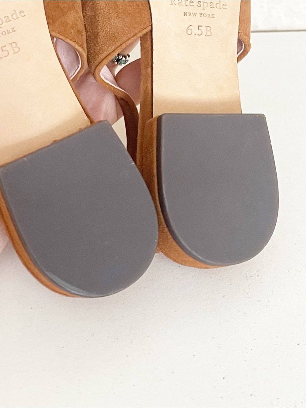 kate spade Tan Suede Pointed Slingback Flats with Bow - Picture 6 of 11